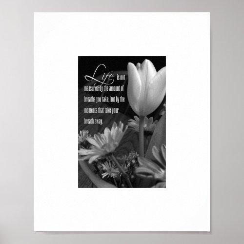 Black and White Floral Quote Wall Art