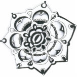 Black and White Floral Symmetry Statuette<br><div class="desc">For those color purists out there,  this black and white intricate hand-drawn flower doodle design is for you.  If you look closely,  the line of symmetry divides the flower in half,  and the black and white and shading of the abstract doodle is symmetrical.</div>
