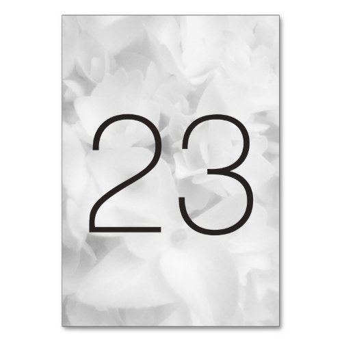 Black and White Floral Table Number Cards