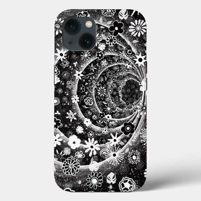 Black and white floral tunnel design  Case-Mate iPhone case (Back)
