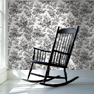 Black and White Floral Vine Peel-and-Stick Wallpaper