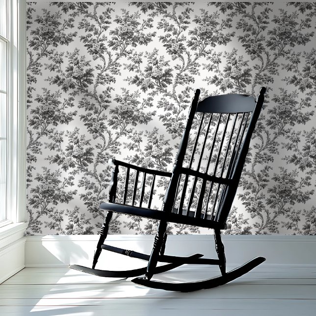 Black and White Floral Vine Peel-and-Stick Wallpaper (Creator Uploaded)