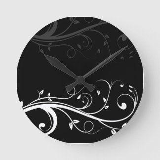 Black and White Floral Wall Clocks