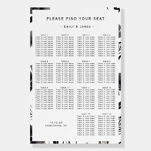 Black and White Floral Wedding Foam Board