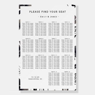 Black and White Floral Wedding Foam Board