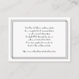 Black and White Floral Wedding Website Enclosure Card