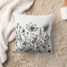 Black and white floral Wildflowers