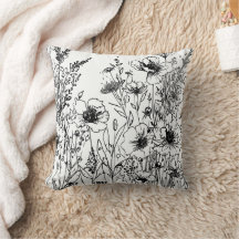 Black and white floral Wildflowers