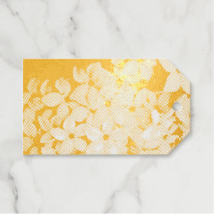 black and white florals foil gift tags