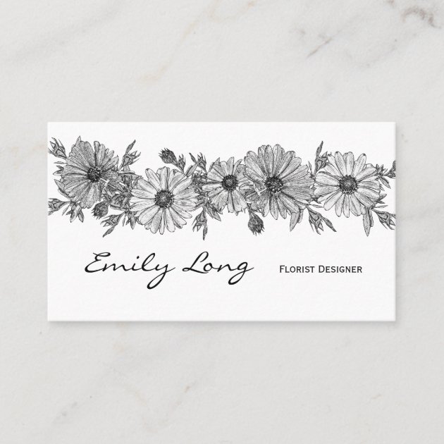 Flower Sketch - Business Card Template - Two Side – Grafpros