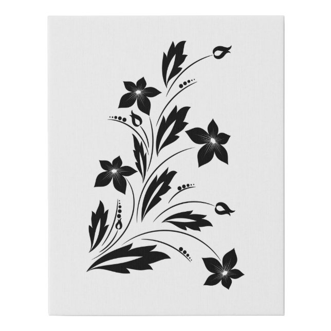 Black and White Flower Art Canvas (Front)