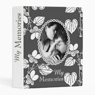 Black and White Flower Custom Photo My Memories Mini Binder
