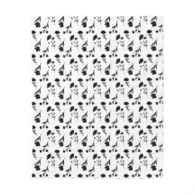 Black and White Flower Fleece Blanket