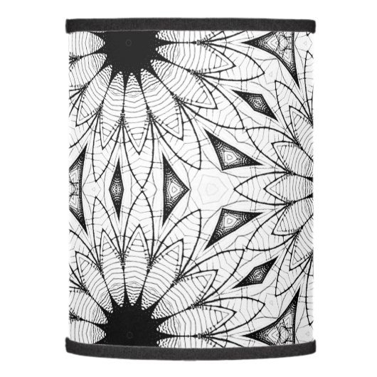 Black and White Flower  Lamp Shade (Left)
