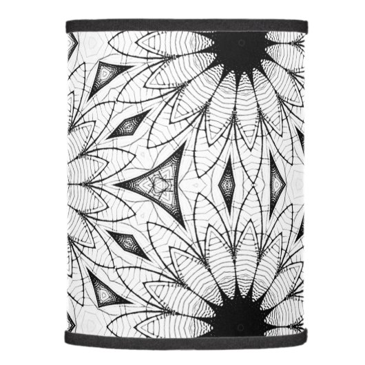 Black and White Flower Lamp Shade (Right)