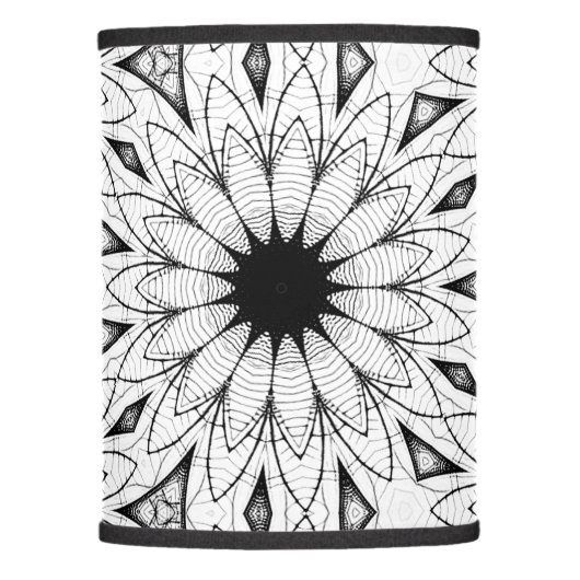 Black and White Flower  Lamp Shade (Front)