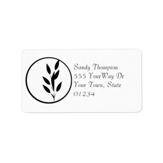 Black and White Flower Mailing Label