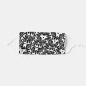 Black and White Flower Pattern Face Mask (Front, Folded)