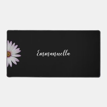 Black And White Flower Personalized Desk Mat by tjustleft at Zazzle