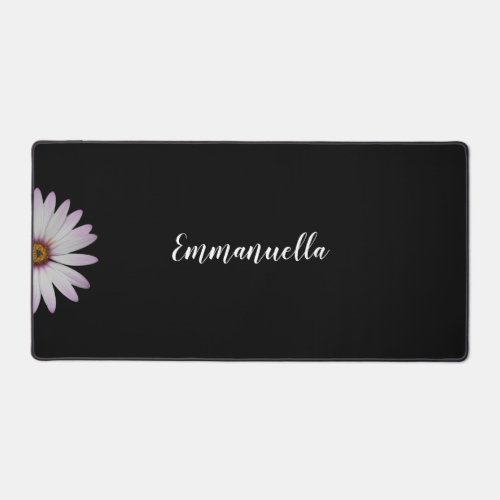 Black and White Flower Personalized Desk Mat