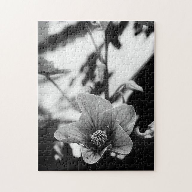 Black and White Flower Photography Jigsaw Puzzle (Vertical)