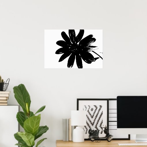 Black and White Flower Poster Zazzle