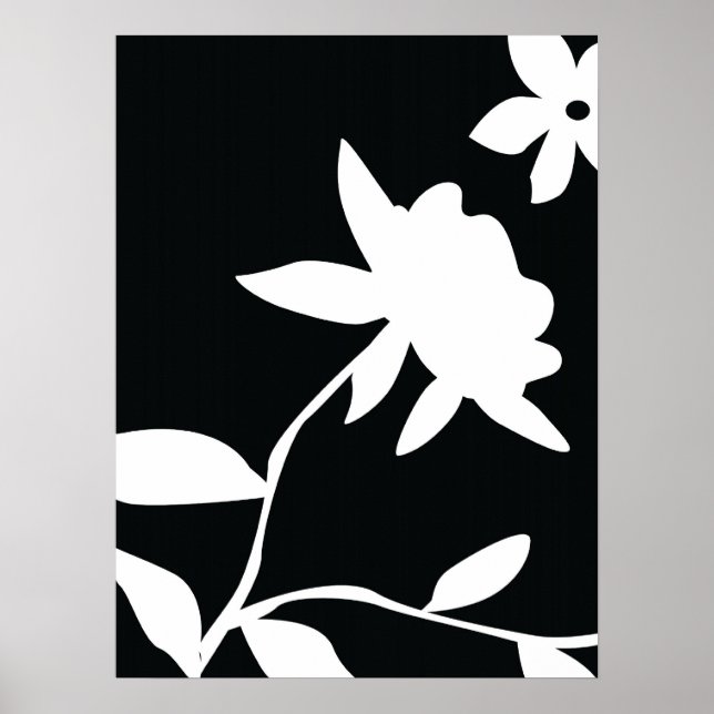 black and white flower poster (Front)