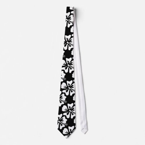 Black and white flower tie for tropical wedding