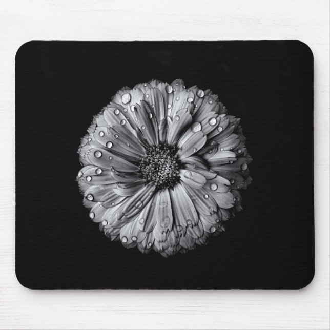 Black And White Flowers 10 Mouse Pad (Front)