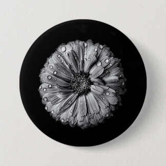 Black And White Flowers 10 Pinback Button