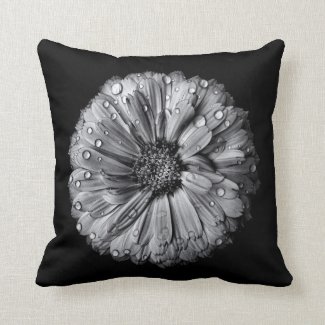 Black And White Flowers 10 Throw Pillow