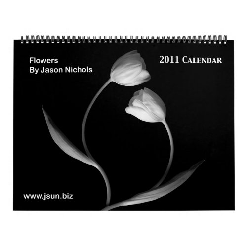 Black and White Flowers 2011 Calendar