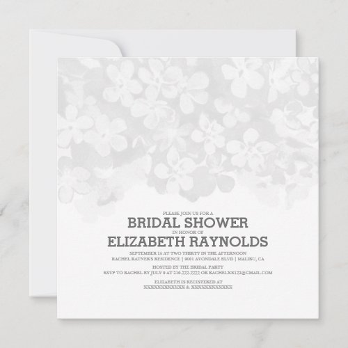Black And White Flowers Bridal Shower Invitations