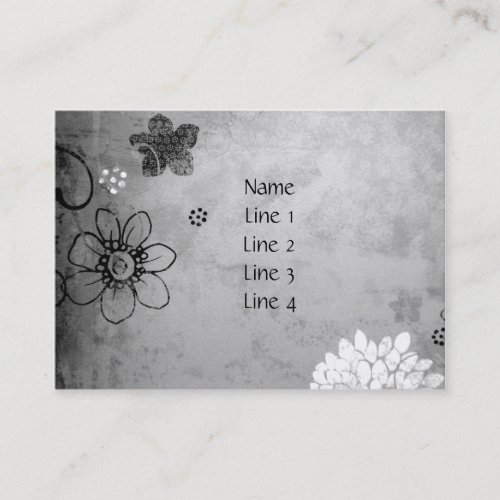 Black and White Flowers Business Card Templates