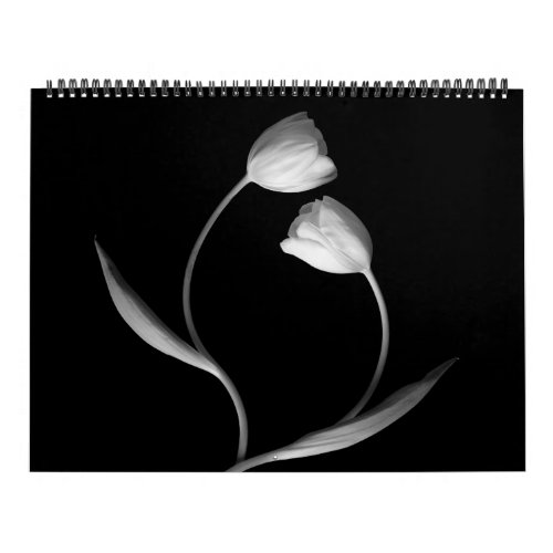 Black and White Flowers Calendar