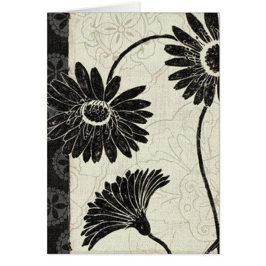 Black and White Flowers Cards (Front)