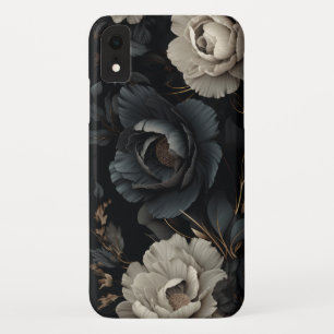 Black and White Flowers iPhone XR Case