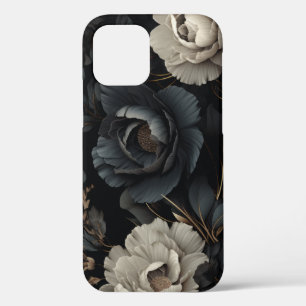 Black and White Flowers iPhone 12 Pro Case