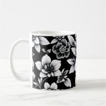 Black and white flowers
