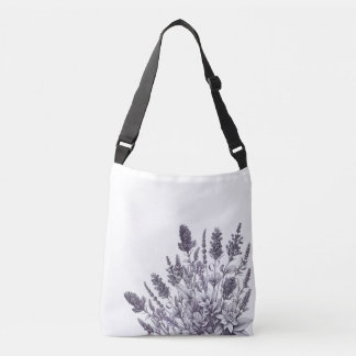 Black and White Flowers Crossbody Bag