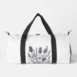 Black and white flowers duffle bag