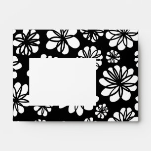 Black and White Flowers Envelope