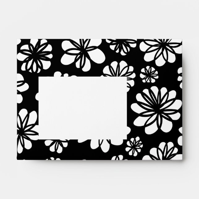 Black and White Flowers Envelope (Front)