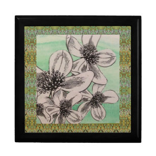 Black and White Flowers Gift Box