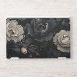Black and White Flowers HP Laptop Skin