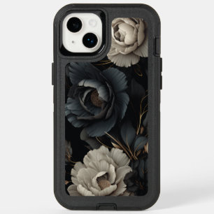 Black and White Flowers OtterBox iPhone 14 Plus Case