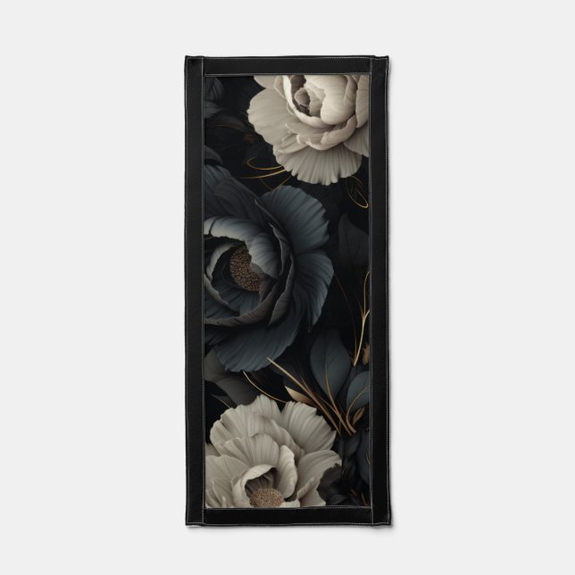 Black and White Flowers Pennant (Front)