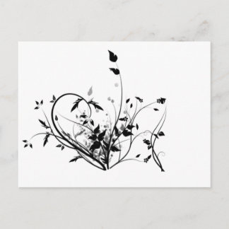 Black And White Flowers Postcard