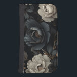 Black and White Flowers Galaxy S4 Wallet Case<br><div class="desc">Black and White Flowers</div>