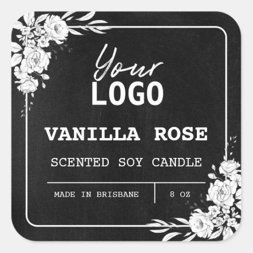 Black And White Flowers Scented Product Labels